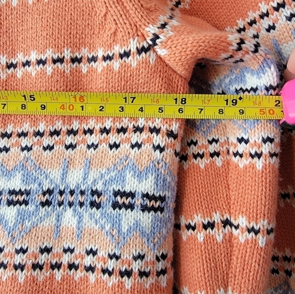 VINTAGE NORTHERN REFLECTIONS Coral  Knit Coastal Grandma Fisherman Half Zip - Picture 9 of 12